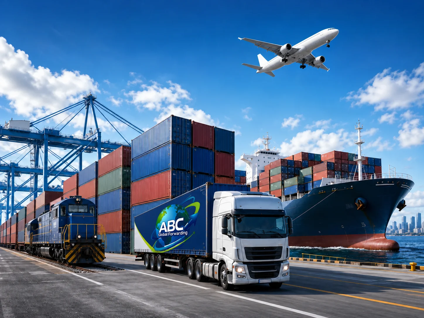 Kontenery, statek i samolot w transporcie intermodalnym